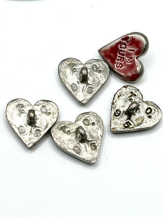 Signed & Dated Todd Oldham 1995 Candy Heart “Love Note” Buttons — Set of 20