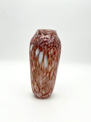 Vintage Robin Oldham 1990s Hand Blown  Amber Art Glass Vessel