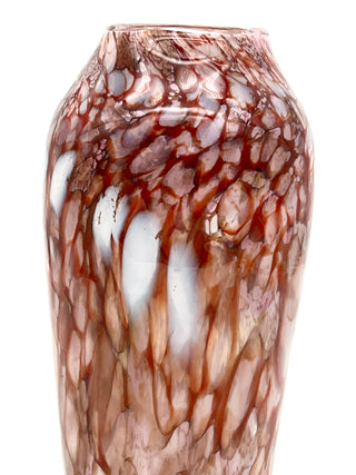 Vintage Robin Oldham 1990s Hand Blown  Amber Art Glass Vessel