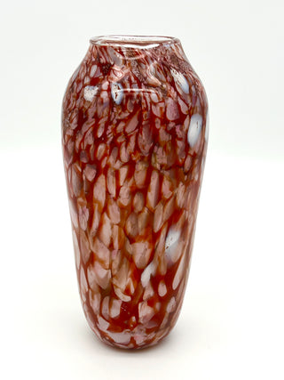 Vintage Robin Oldham 1990s Hand Blown  Amber Art Glass Vessel