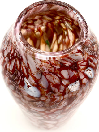 Vintage Robin Oldham 1990s Hand Blown  Amber Art Glass Vessel