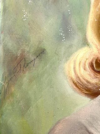 “Blonde Lady with Floating Mouth” — Vintage Found Portrait Painting, Featured In Metro Pictures Gallery Exhibit 1991