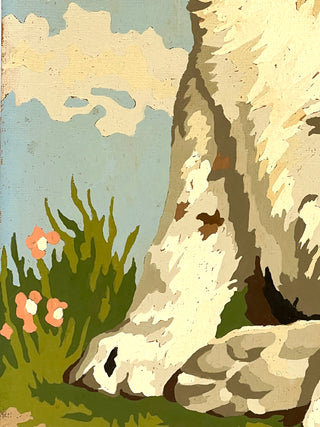 Puppy in the Grass — Vintage Paint by Number Found Painting  | Todd Oldham Studio Collection