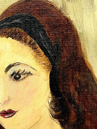 Todd Oldham Studio Collections Lady With Headband — Vintage Found Portrait Painting