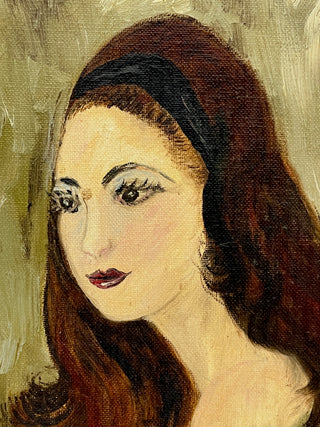 Todd Oldham Studio Collections Lady With Headband — Vintage Found Portrait Painting