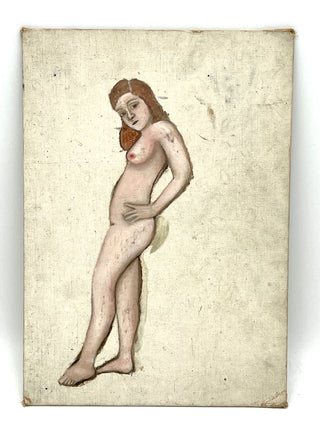 Vintage Nude Figurative Painting Part Of The Todd Oldham Studio Collections of Found Art