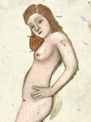 Vintage Nude Figurative Painting Part Of The Todd Oldham Studio Collections of Found Art