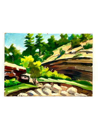 Todd Oldham Studio Collections - Vintage Found Impressionistic Landscape Painting