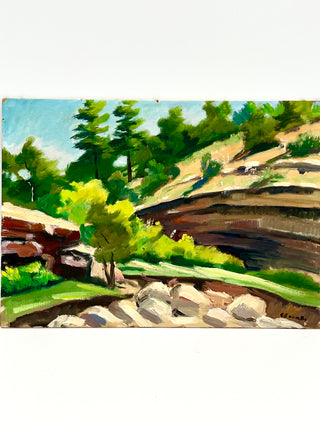 Todd Oldham Studio Collections - Vintage Found Impressionistic Landscape Painting
