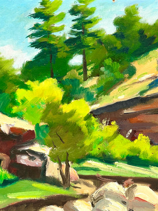 Todd Oldham Studio Collections - Vintage Found Impressionistic Landscape Painting
