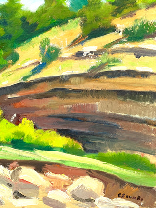 Todd Oldham Studio Collections - Vintage Found Impressionistic Landscape Painting