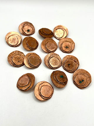 Set of 15 Vintage 1994 Signed Todd Oldham Layered Copper Plated Buttons