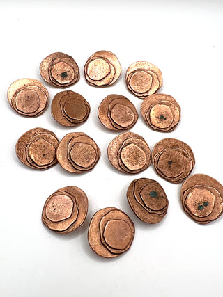 Set of 15 Vintage 1994 Signed Todd Oldham Layered Copper Plated Buttons