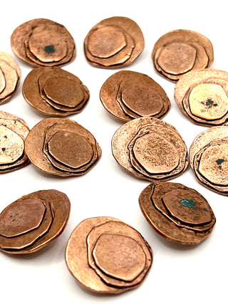 Set of 15 Vintage 1994 Signed Todd Oldham Layered Copper Plated Buttons