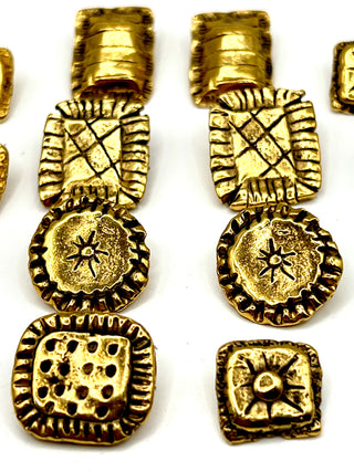 Vintage 1990s Todd Oldham 24kt Gold Plated Pillow Buttons – Set of 12 Mini Throw Pillows