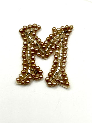 Calling All Mary's , Mark's & Marlowe's   Bag of 1950s Handmade Pearl "M" Appliqué