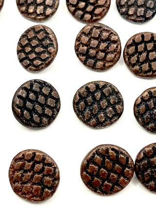 Vintage Todd Oldham 1995 Snake Embossed Copper Plated & Ebonized Buttons – Set of 20