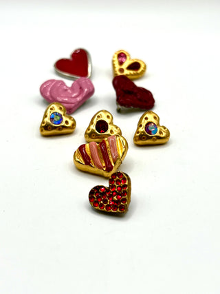 9 Vintage Todd Oldham Heart Buttons – 1990s “Have A Heart!” Mixed Set