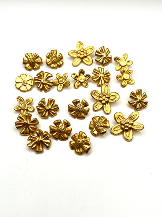 Vintage 1990s Todd Oldham 24KT Gold Plated Daisy Buttons – Mixed Set of 20