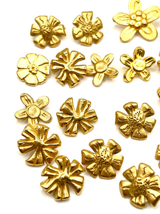 Vintage 1990s Todd Oldham 24KT Gold Plated Daisy Buttons – Mixed Set of 20