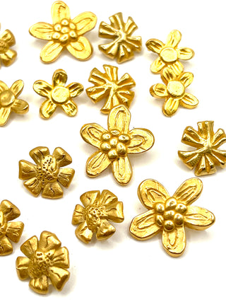 Vintage 1990s Todd Oldham 24KT Gold Plated Daisy Buttons – Mixed Set of 20