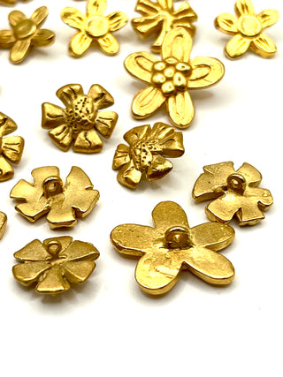 Vintage 1990s Todd Oldham 24KT Gold Plated Daisy Buttons – Mixed Set of 20