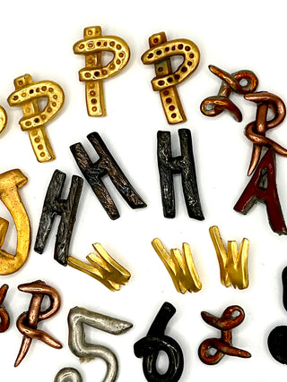 Rare Todd Oldham Vintage 90s Typography Button Set – 30 Mixed Letters & Numbers