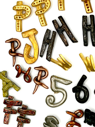 Rare Todd Oldham Vintage 90s Typography Button Set – 30 Mixed Letters & Numbers