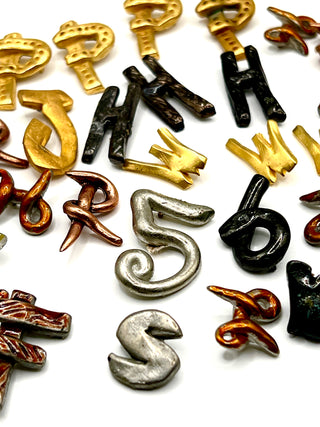Rare Todd Oldham Vintage 90s Typography Button Set – 30 Mixed Letters & Numbers
