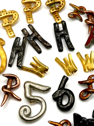 Rare Todd Oldham Vintage 90s Typography Button Set – 30 Mixed Letters & Numbers