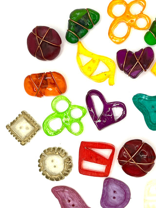 Vintage Todd Oldham Lucite Button Party – 22 Colorful 1990s Designer Buttons