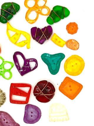 Vintage Todd Oldham Lucite Button Party – 22 Colorful 1990s Designer Buttons