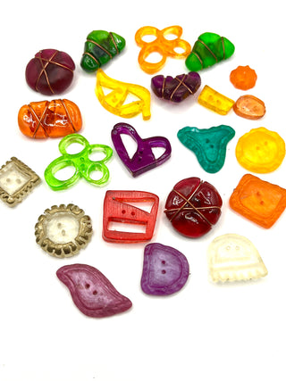 Vintage Todd Oldham Lucite Button Party – 22 Colorful 1990s Designer Buttons