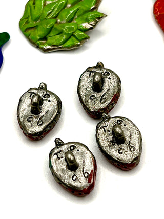 Signed & Dated 1996 Todd Oldham Fruit/ Vegetable Button Mix – Vintage Hand-Lacquered 90s Buttons