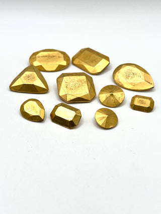 Signed Todd Oldham 1992 24kt Gold-Plated Faceted Gem Buttons — Set of 10