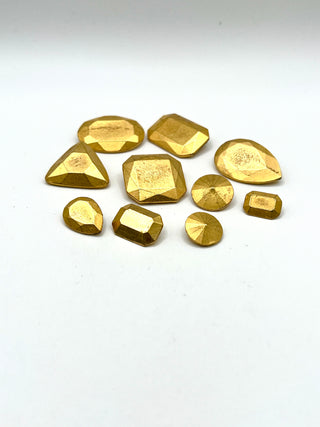Signed Todd Oldham 1992 24kt Gold-Plated Faceted Gem Buttons — Set of 10