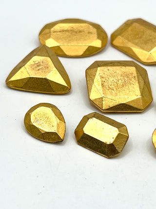 Signed Todd Oldham 1992 24kt Gold-Plated Faceted Gem Buttons — Set of 10