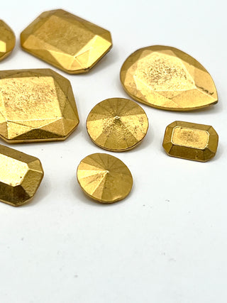 Signed Todd Oldham 1992 24kt Gold-Plated Faceted Gem Buttons — Set of 10