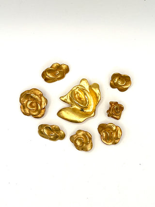 “Smell the Roses!” Vintage 1993 Todd Oldham,  Assorted Rose Buttons – Mixed Set of 8