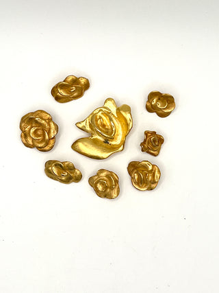 “Smell the Roses!” Vintage 1993 Todd Oldham,  Assorted Rose Buttons – Mixed Set of 8
