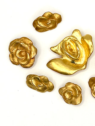 “Smell the Roses!” Vintage 1993 Todd Oldham,  Assorted Rose Buttons – Mixed Set of 8