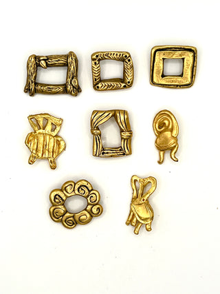 Vintage Todd Oldham Fall 1992 “Interiors” Button Set of 8 –  Picture Frame & Chair Buttons