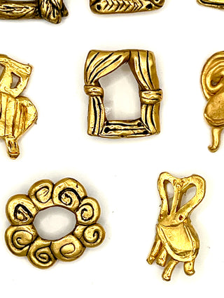 Vintage Todd Oldham Fall 1992 “Interiors” Button Set of 8 –  Picture Frame & Chair Buttons