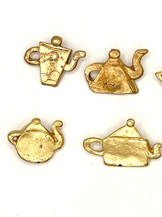 Vintage 1994 Todd Oldham “Tea Time” Button Set of 6 – 24kt Gold Plated Signed & Dated