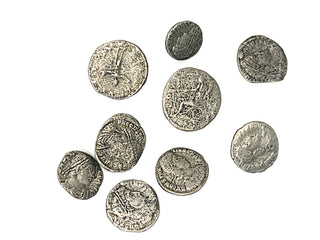 Vintage 1990s Handmade And Signed Unearthed Coin Button  Set of 9