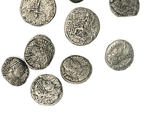 Vintage 1990s Handmade And Signed Unearthed Coin Button  Set of 9