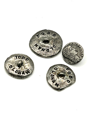 Vintage 1990s Handmade And Signed Unearthed Coin Button  Set of 9
