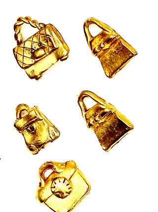 Vintage Todd Oldham 24KT Gold Plated Handbag Buttons – Set of 7 1990s Purse Buttons