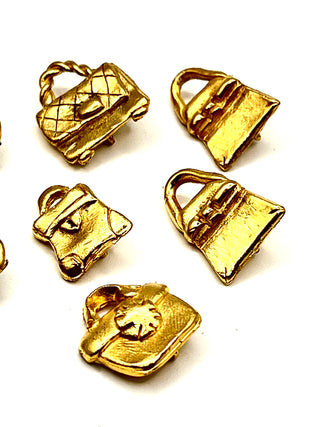 Vintage Todd Oldham 24KT Gold Plated Handbag Buttons – Set of 7 1990s Purse Buttons