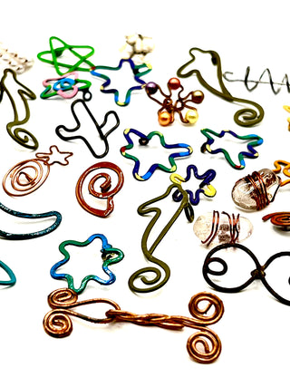 Wildly Unique Todd Oldham 1990s Artisan Wire Buttons Grab Bag - 43 Count Set